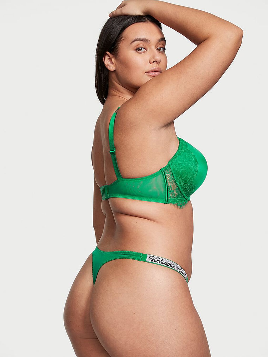 vs Very Sexy Smooth Lace Shine Strap Thong Panty 2 of 4 