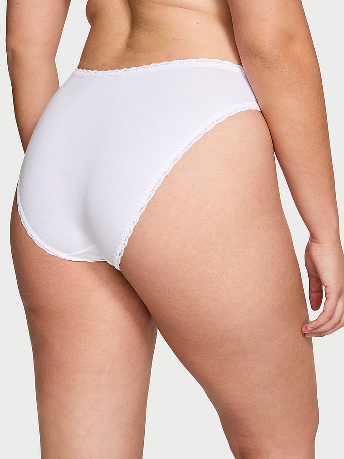 vs The Lacie Lace-Trim Cotton Bikini Panty Vs White 2 of 3 