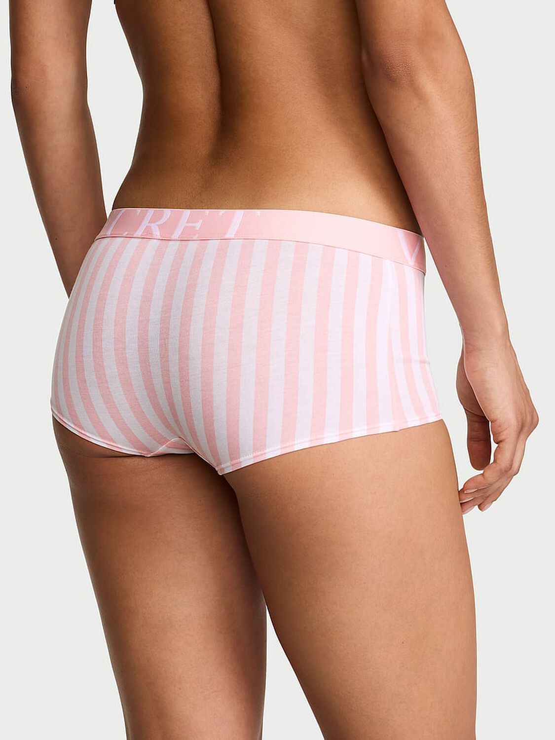 vs Cotton Exploded Logo Cotton Boyshort Panty Pretty Blossom Stripes 2 of 3 
