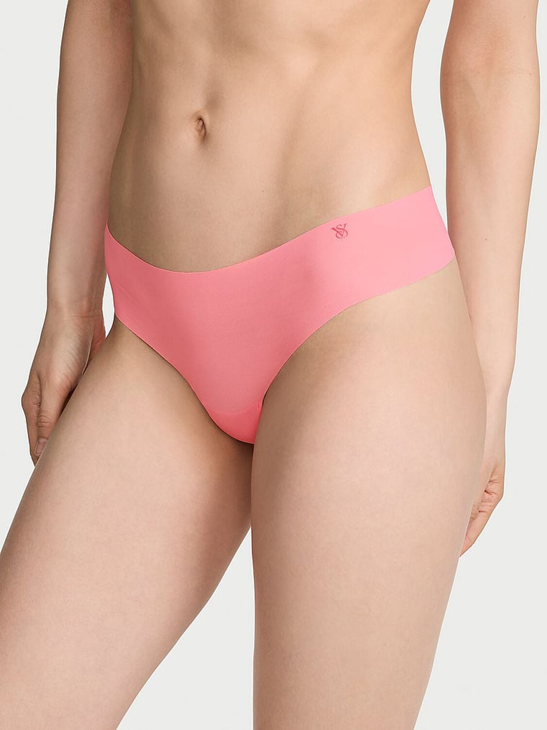 vs No-Show No-Show Mesh Thong Panty Pink Cocktail 1 of 3 