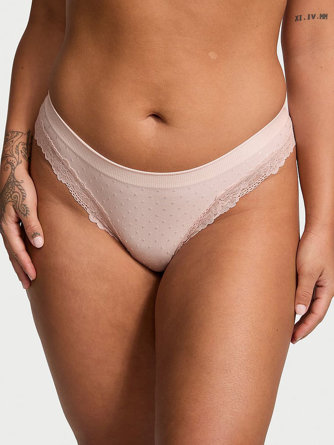 vs Seamless Seamless Lace-Trim Thong Panty Glaze 1 of 4 