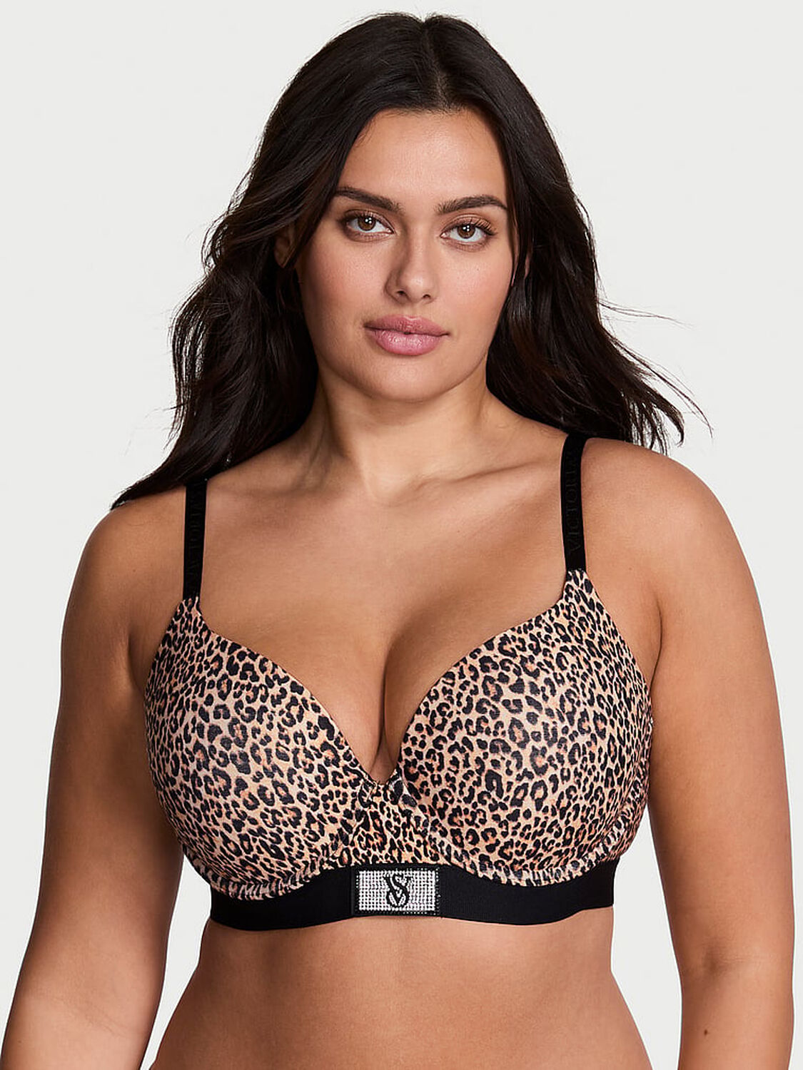 vs The T-Shirt Perfect Shape Shine Patch Push-Up Bra Leopard 1 of 3 