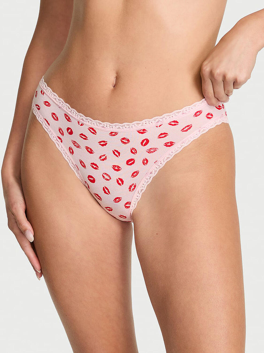 vs The Lacie Lace-Waist Bikini Panty Angel Pink Lips 1 of 1 