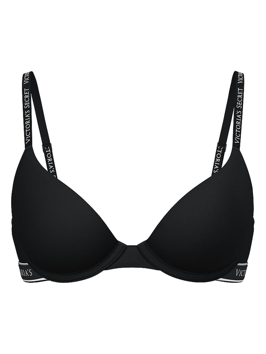 vs The T-Shirt Lightly Lined Cotton Demi Bra Black 3 of 3 