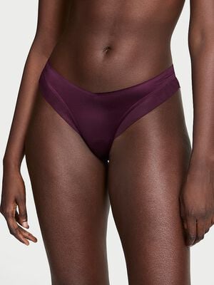 Sheer Reveal Mesh-Trim Strappy-Back Cheeky Panty