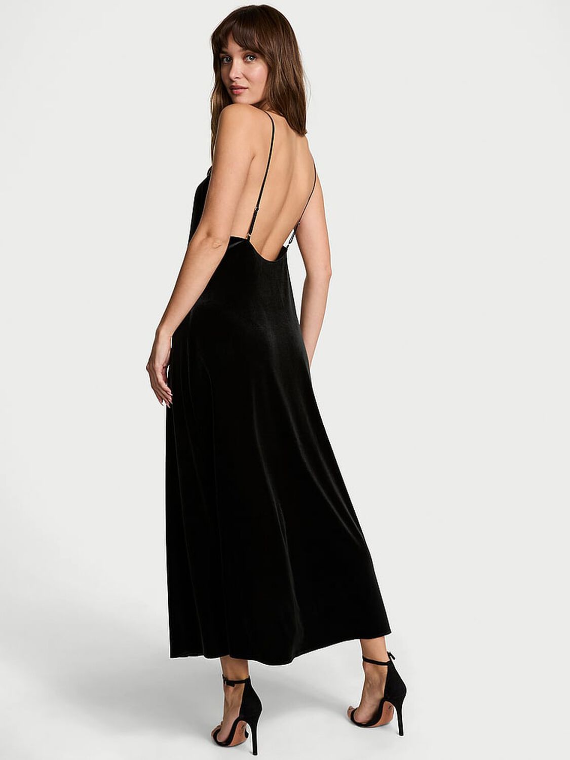 vs Victoria's Secret Starstruck Velvet Embellished Slip Black 2 of 4 