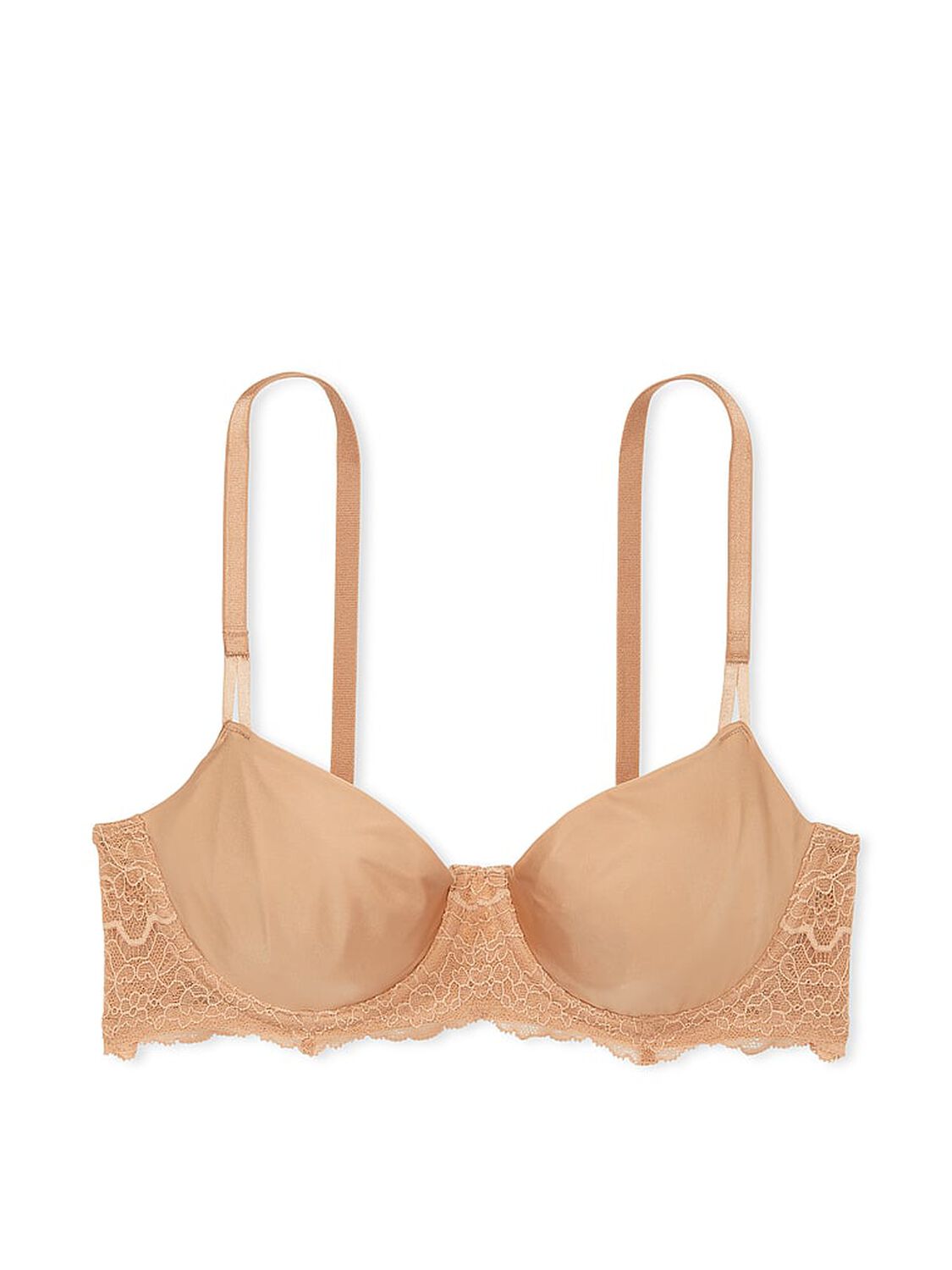 vs Dream Angels Wicked Unlined Smooth & Lace Balconette Bra Praline 3 of 3 