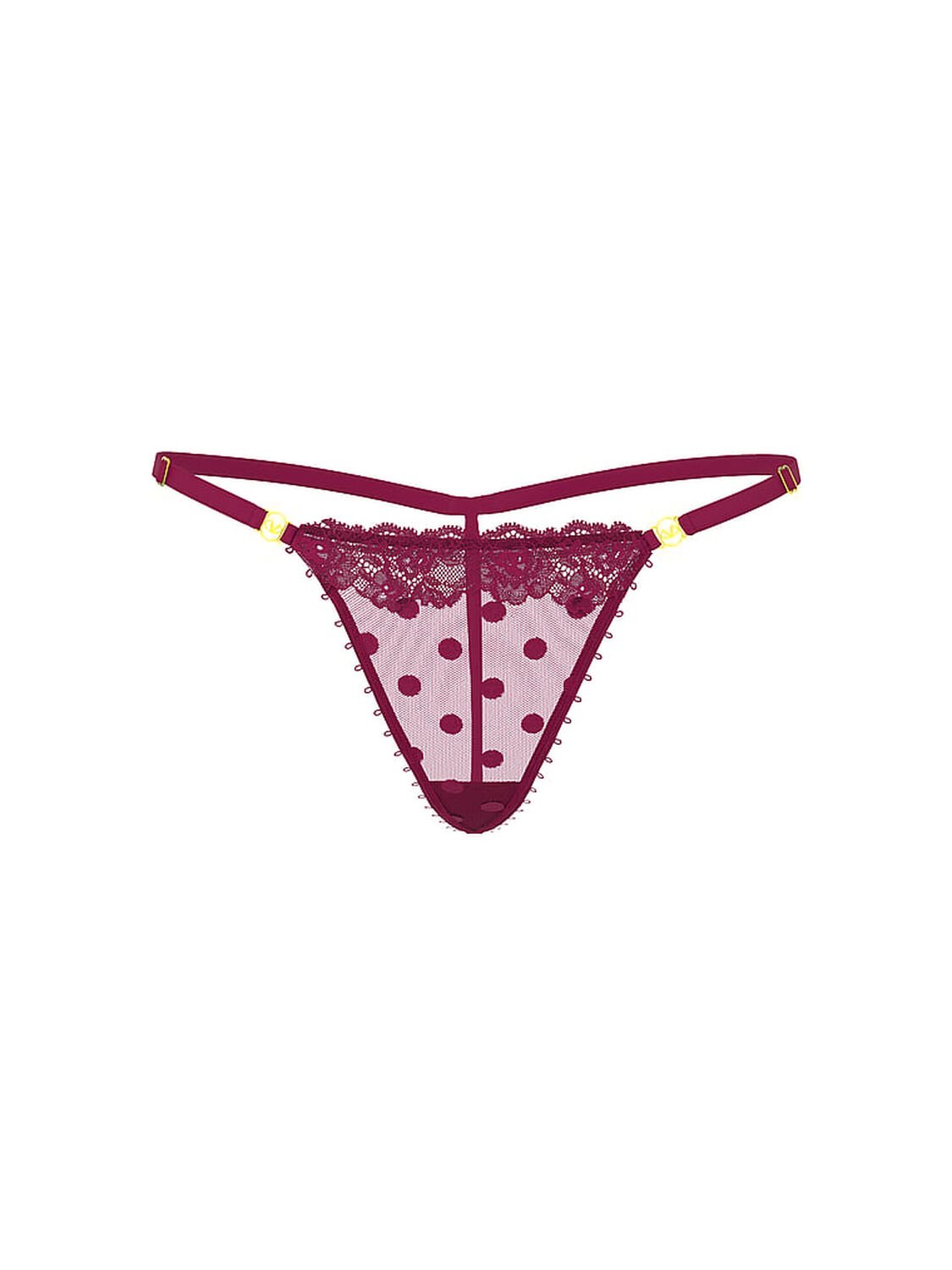 vs Very Sexy Sheer Heritage Dot Lace-Trim V-String Panty Fresh Jam 3 of 3 