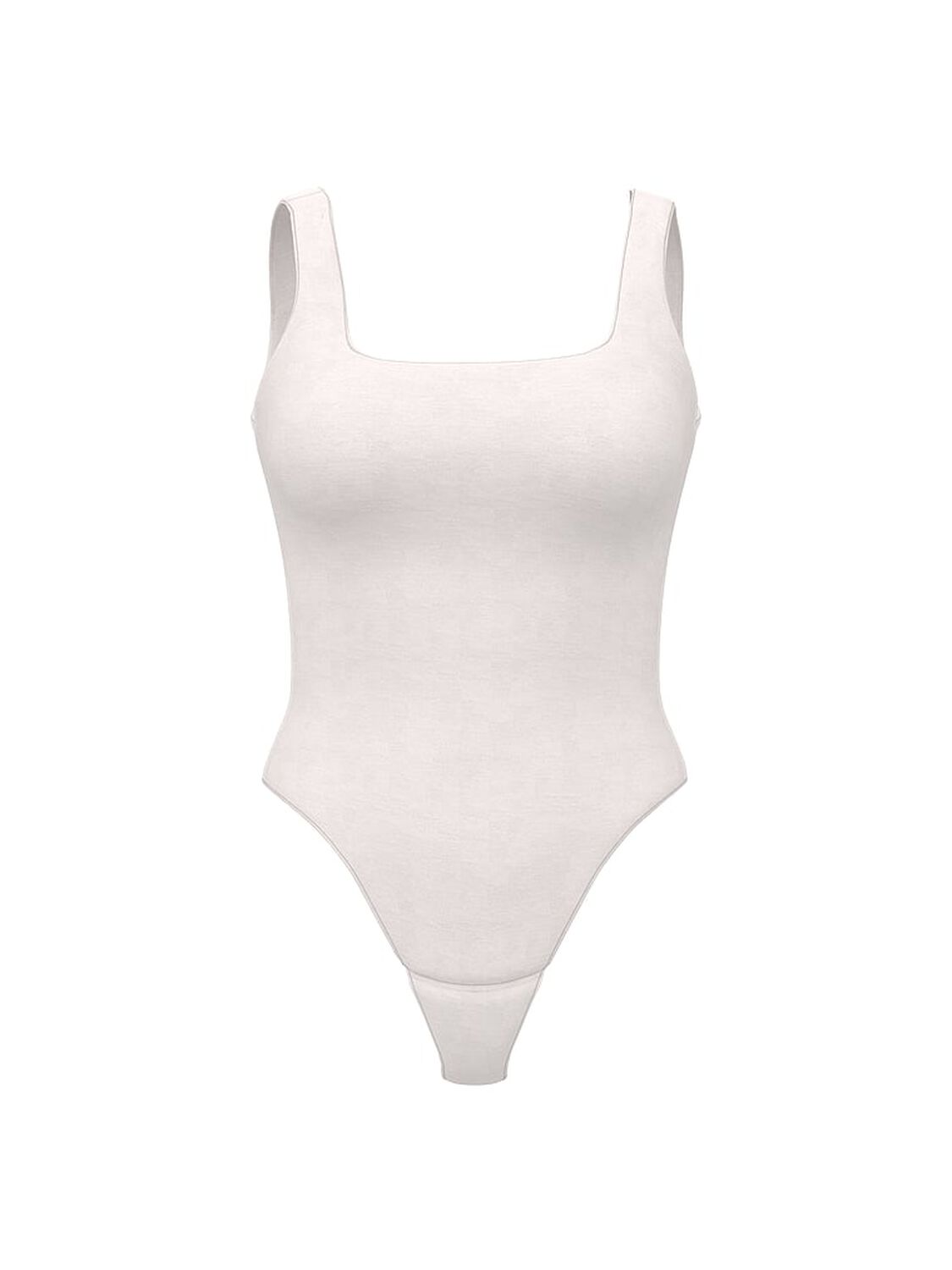 vs Victoria's Secret Bodywear by Victoria's Secret with FeatherSoft� Innovation Square-Neck Tank Bodysuit Coconut White 3 of 3 