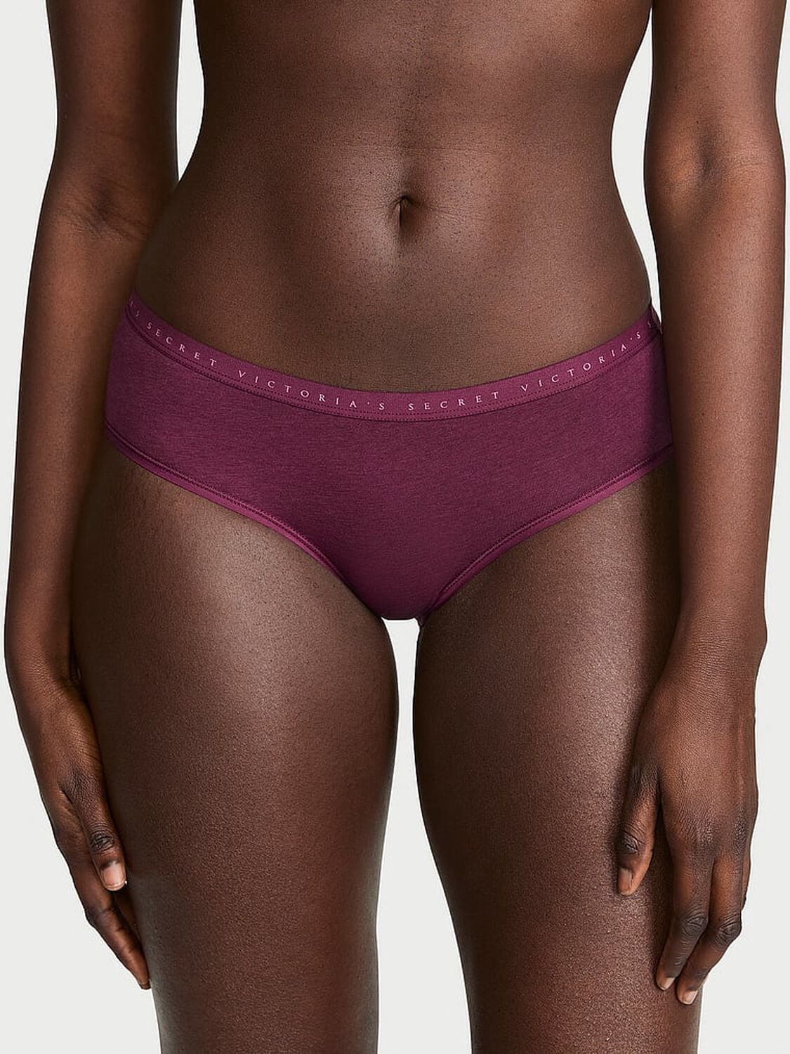 vs Victoria's Secret Stretch Cotton Hiphugger Panty Rich Maroon 1 of 2 