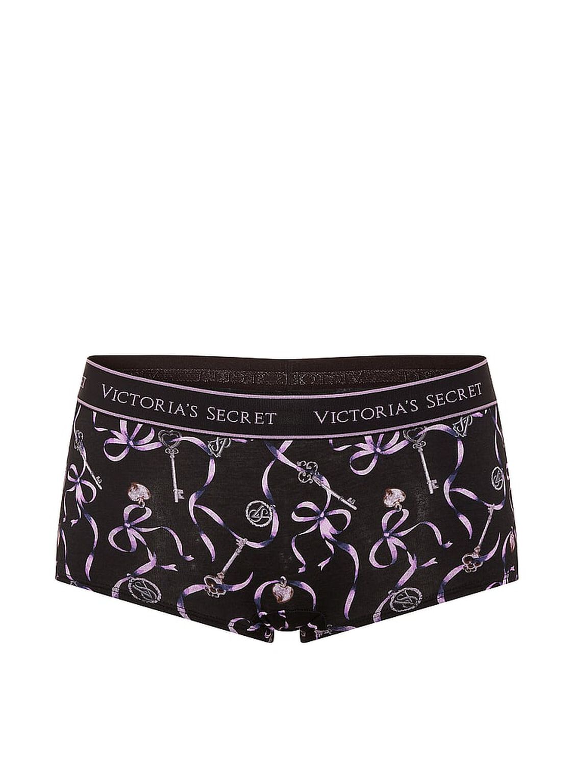 vs Cotton Logo Cotton Boyshort Panty Black Ribbons 3 of 3 