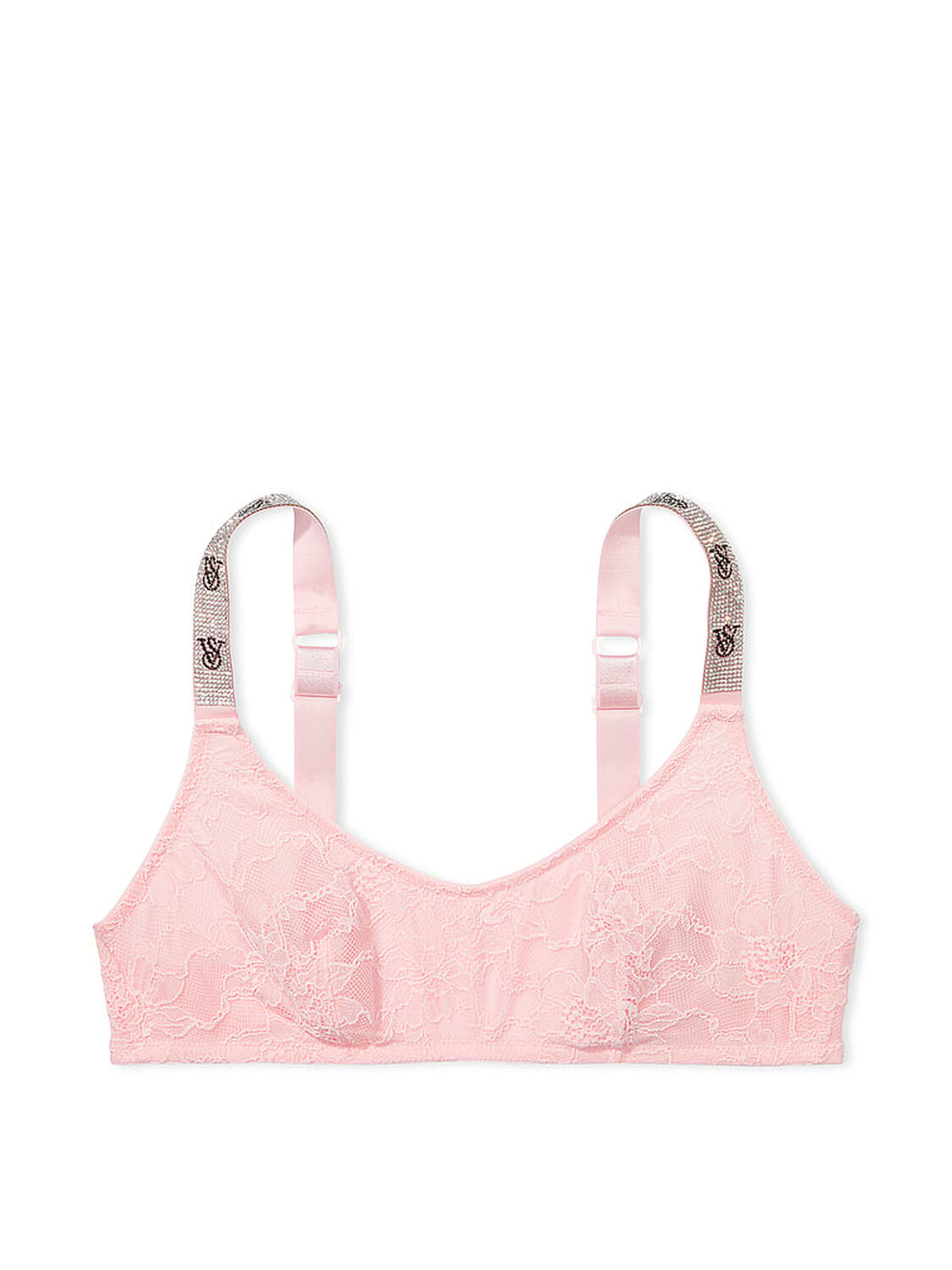 vs Very Sexy Shine Strap Lace Scoop Bralette Pretty Blossom 3 of 4 