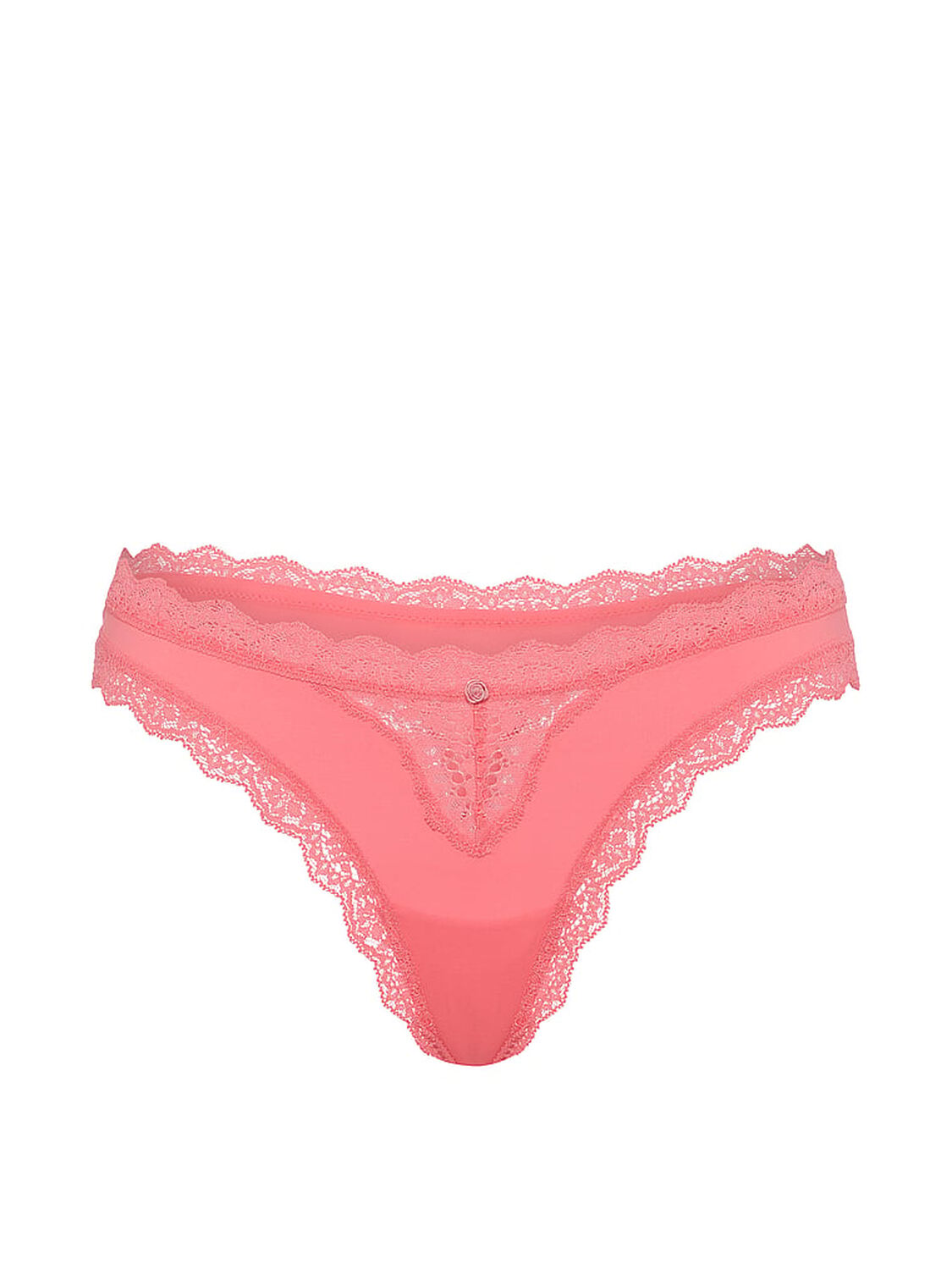 vs Dream Angels Lace-Trim Thong Panty Wild Salmon 3 of 3 