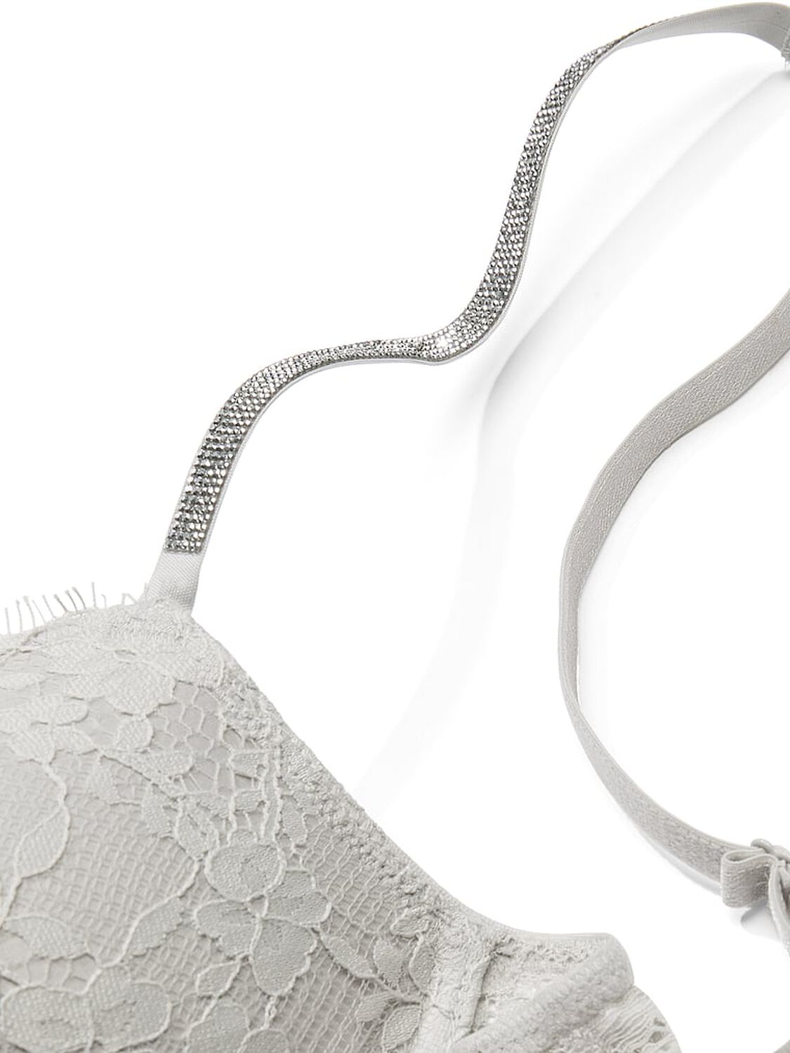 vs Dream Angels Twinkle Strap Lace Classic-Coverage Demi Bra Silver Pearl 4 of 4 
