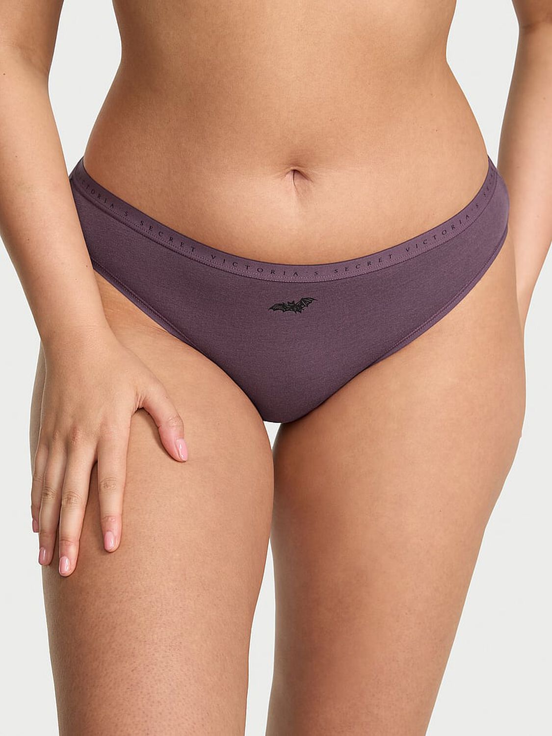 vs Victoria's Secret Stretch Cotton Bikini Panty Quartz Bat 1 of 3 