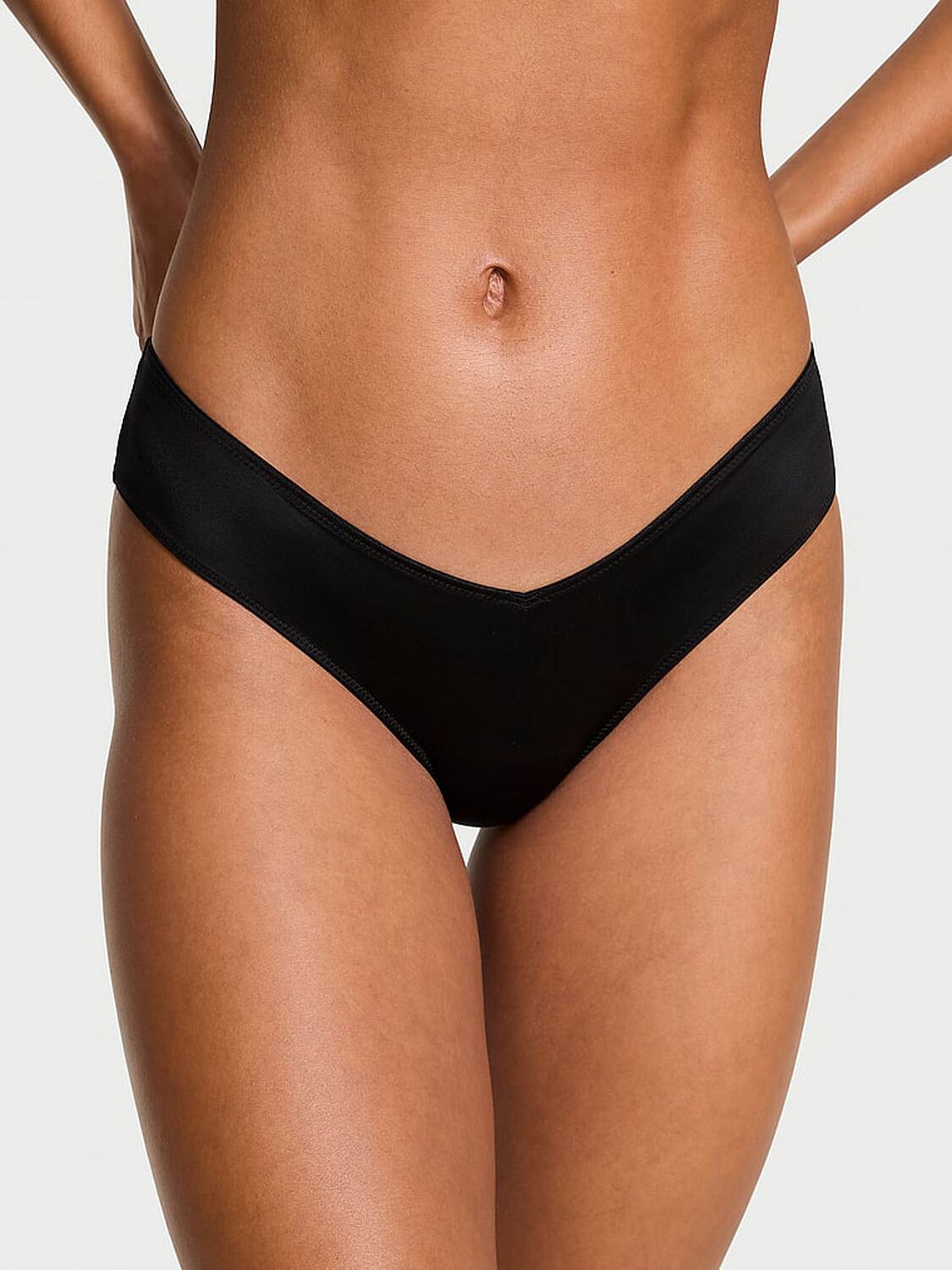 vs Very Sexy Shine Bow Cheeky Panty Black 1 of 2 