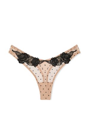 Sheer Rose High-Leg Thong Panty