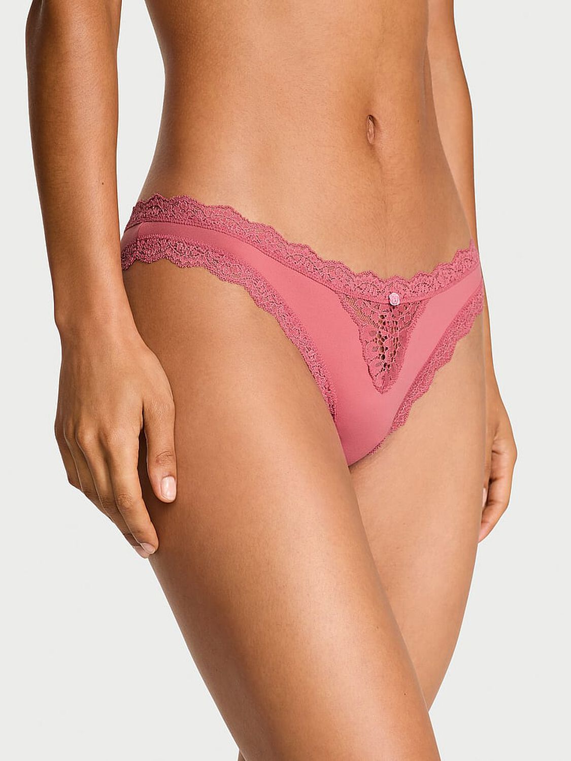 vs Dream Angels Lace-Trim Bikini Panty Seductive Rose 1 of 2 