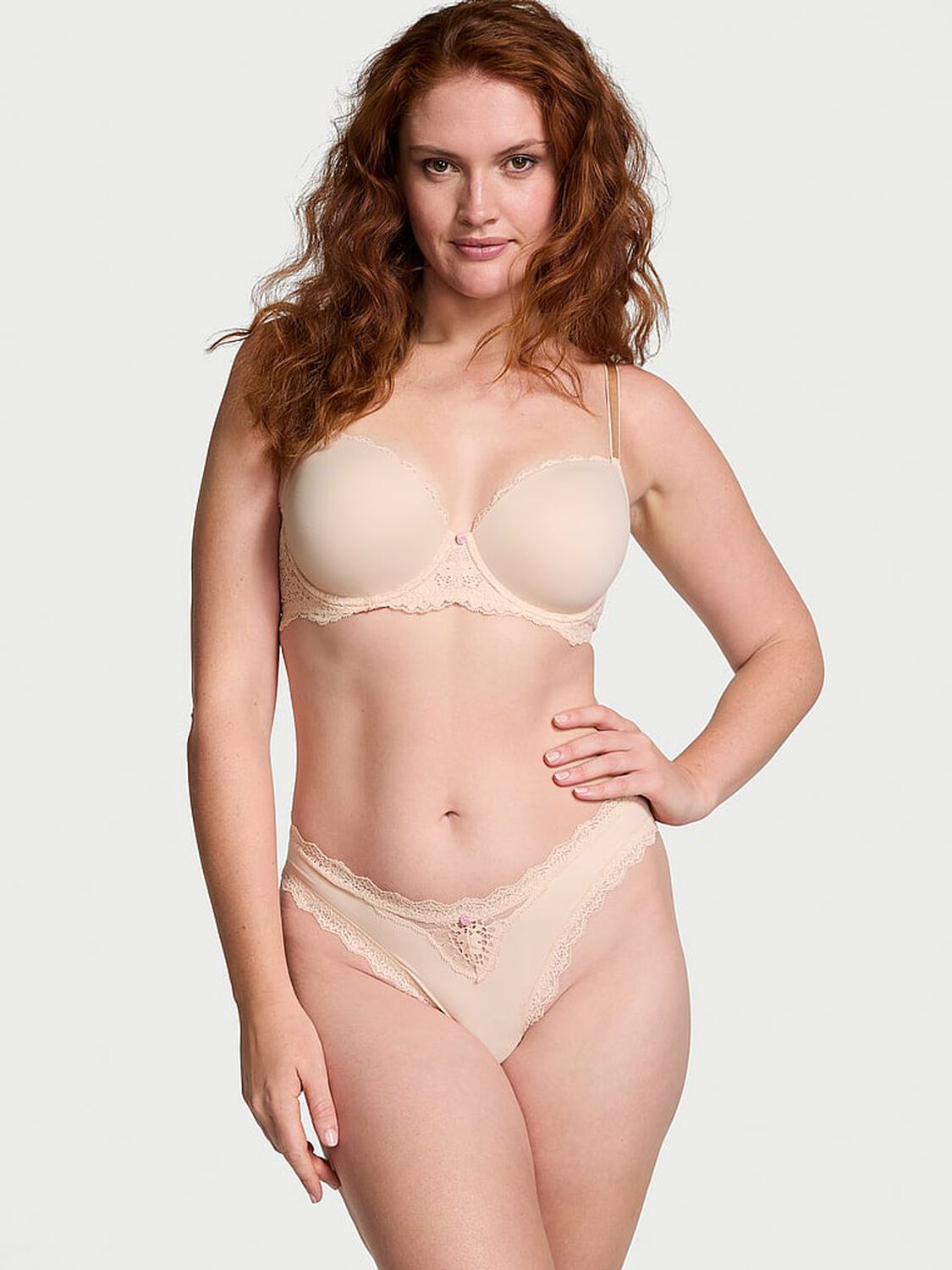 vs Dream Angels Lace-Trim Brazilian Panty Marzipan 4 of 4 