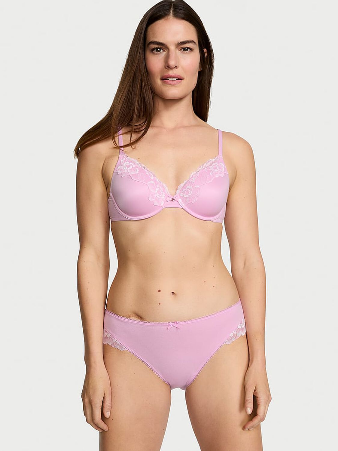 vs Body By Victoria Lightly Lined Full-Coverage Lace-Trim Bra Violet Sugar 4 of 4 