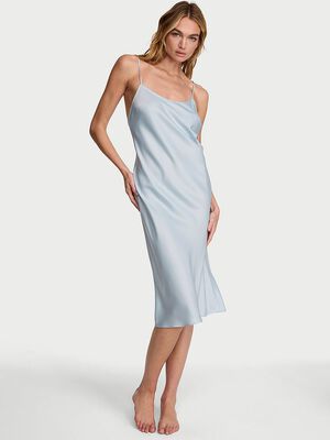 Satin Midi Slip Dress