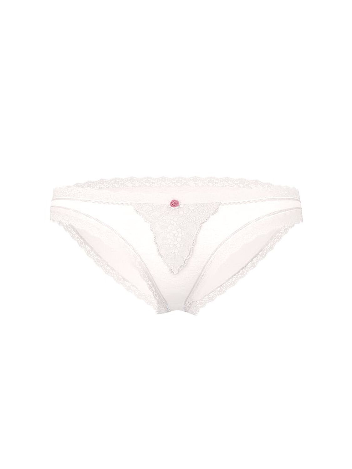 vs Dream Angels Lace-Trim Bikini Panty Coconut White 1 of 3 