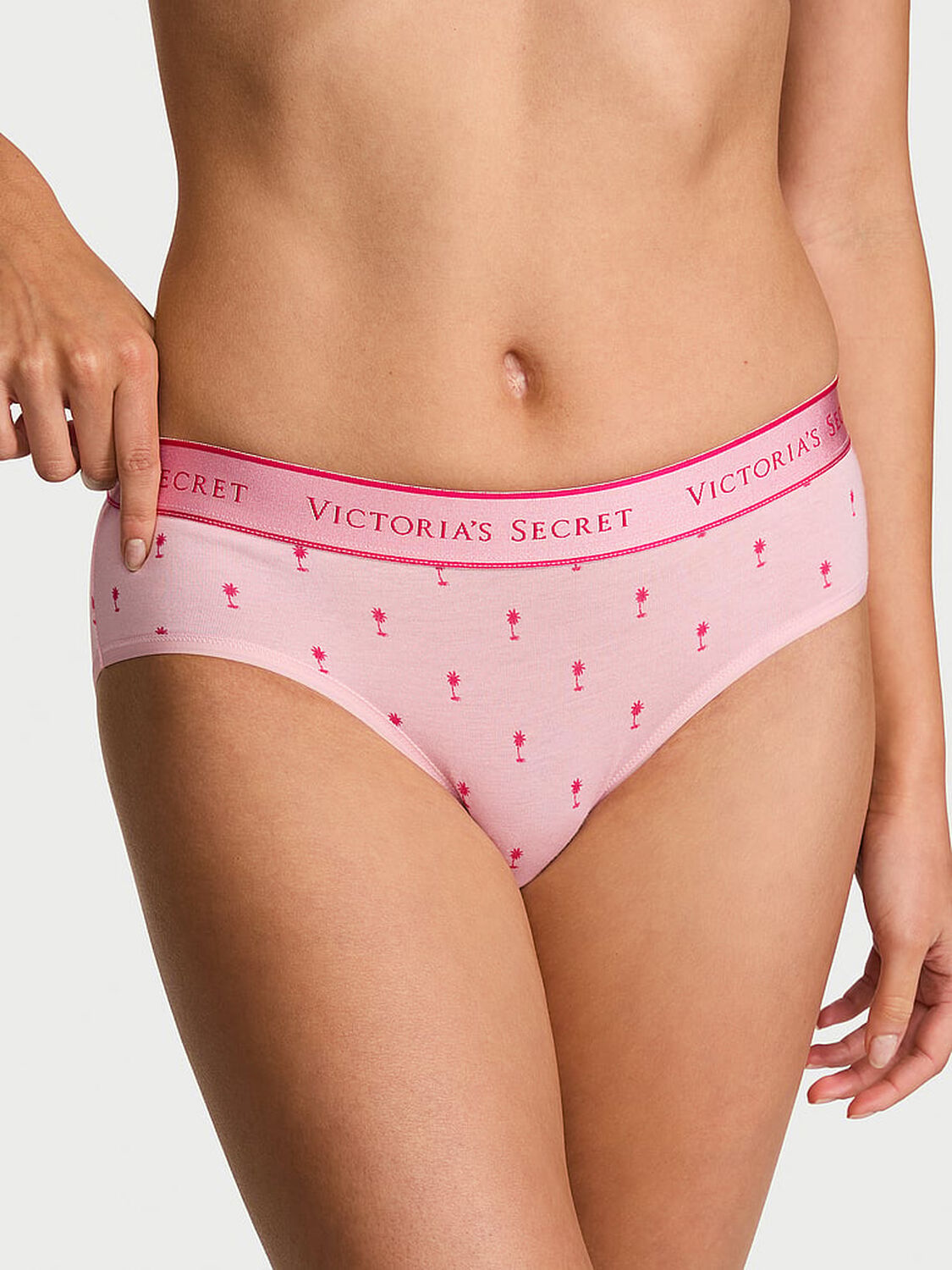 vs Cotton Logo Cotton Hiphugger Panty Angel Pink 1 of 3 