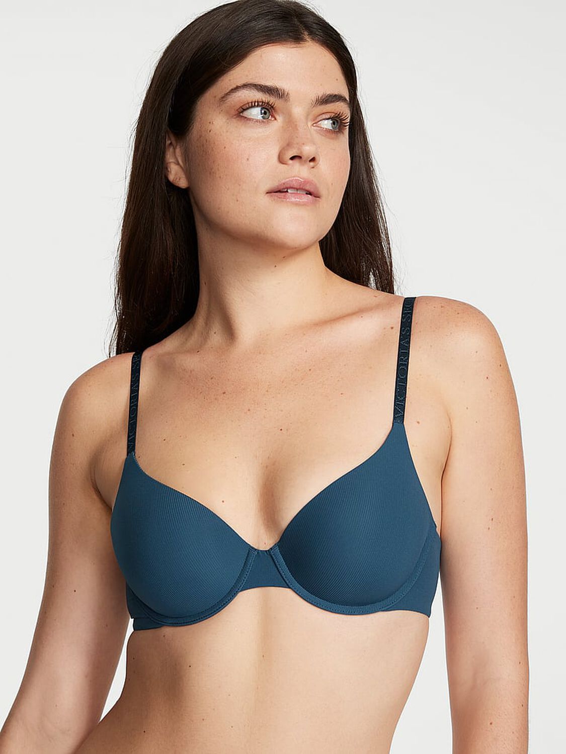 vs The T-Shirt Lightly Lined Micro-Rib Demi Bra 1 of 3 