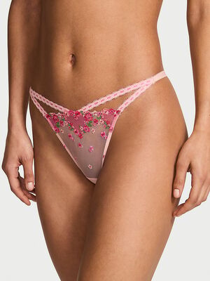 Hearts & Roses Embroidery Brazilian Panty