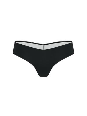 No-Show Mesh-Back Logo Thong Panty