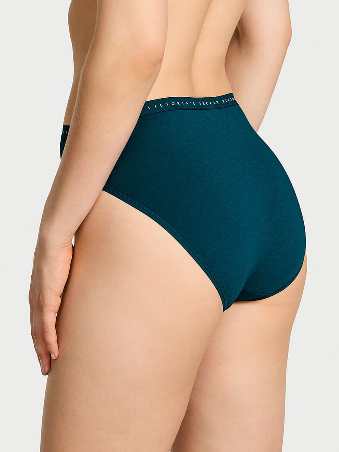 vs Victoria's Secret Stretch Cotton High-Leg Brief Panty Teal Star 2 of 3 