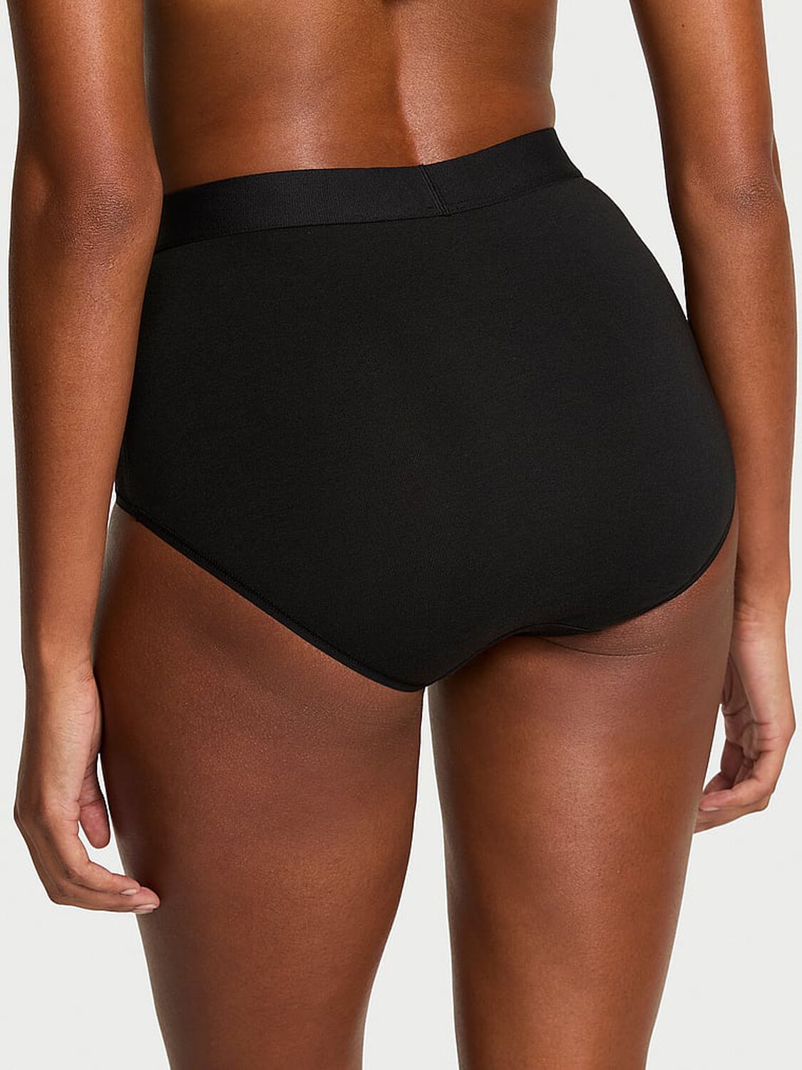 vs Cotton Logo Cotton Shine Patch Modern Brief Panty Black 1 of 2 