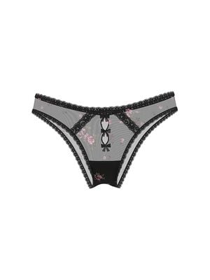 Sheer Lace-Trim Brazilian Panty
