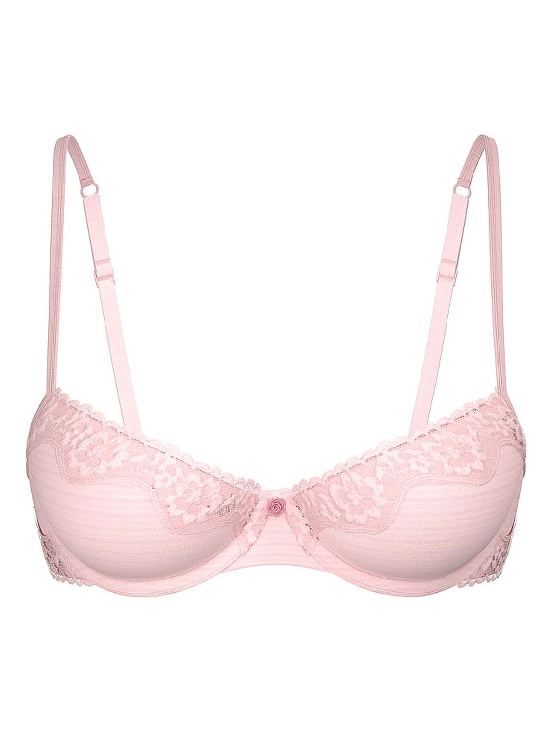 vs The T-Shirt Cotton Shadow Stripe Unlined Demi Bra Angel Pink 3 of 3 