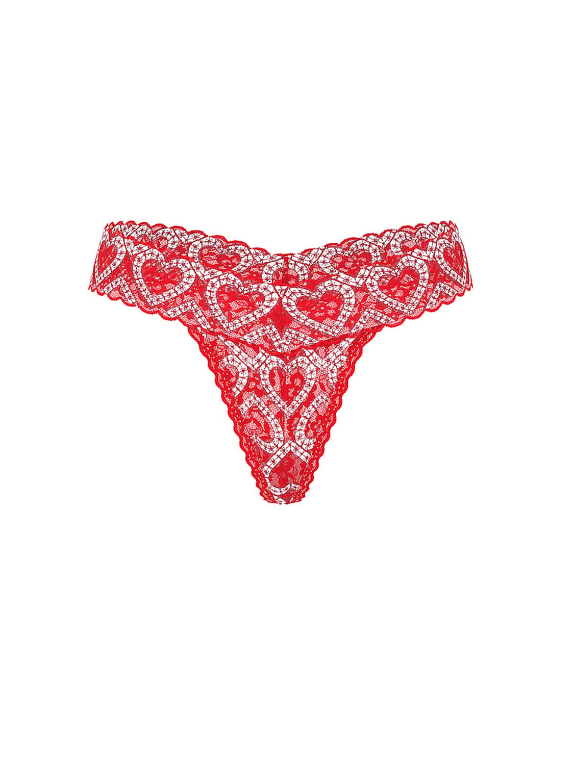 vs The Lacie Lace Thong Panty Varsity Red Heart Lace 3 of 3 