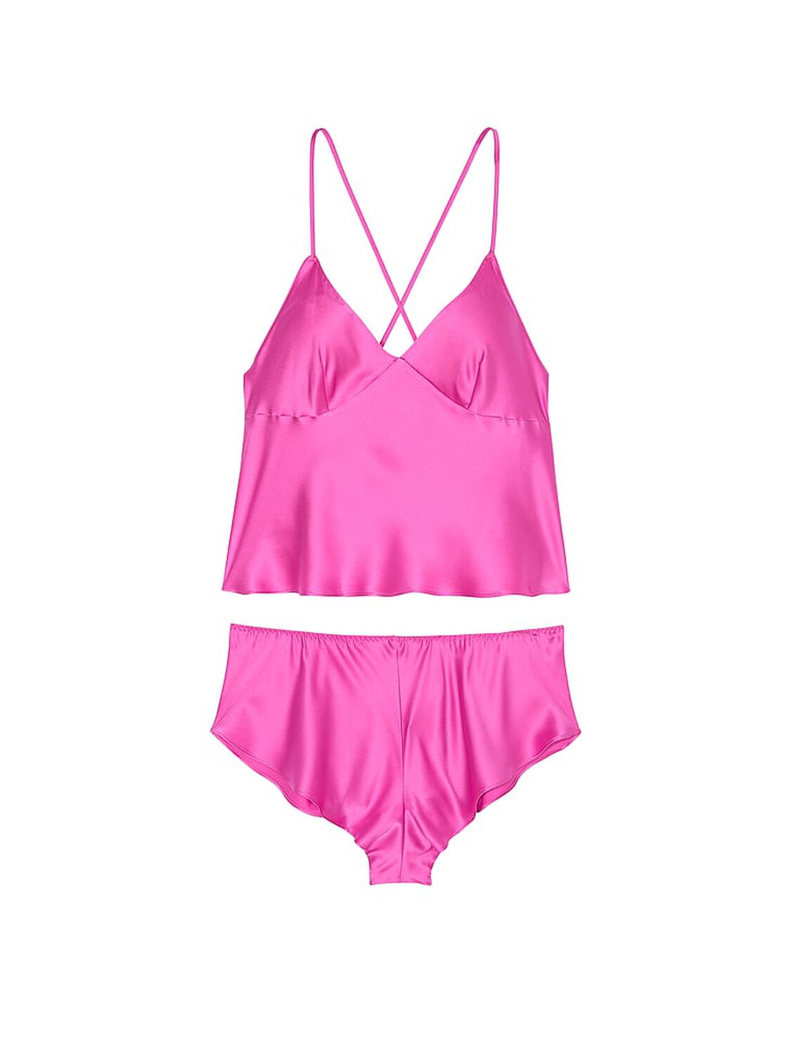vs Victoria's Secret Satin Open-Back Cami & Shorts Set New Peony 3 of 3 