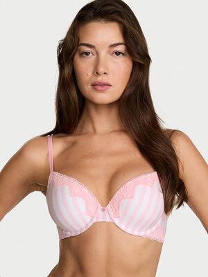 Perfect Shape Cotton Lace-Trim Push-Up Bra