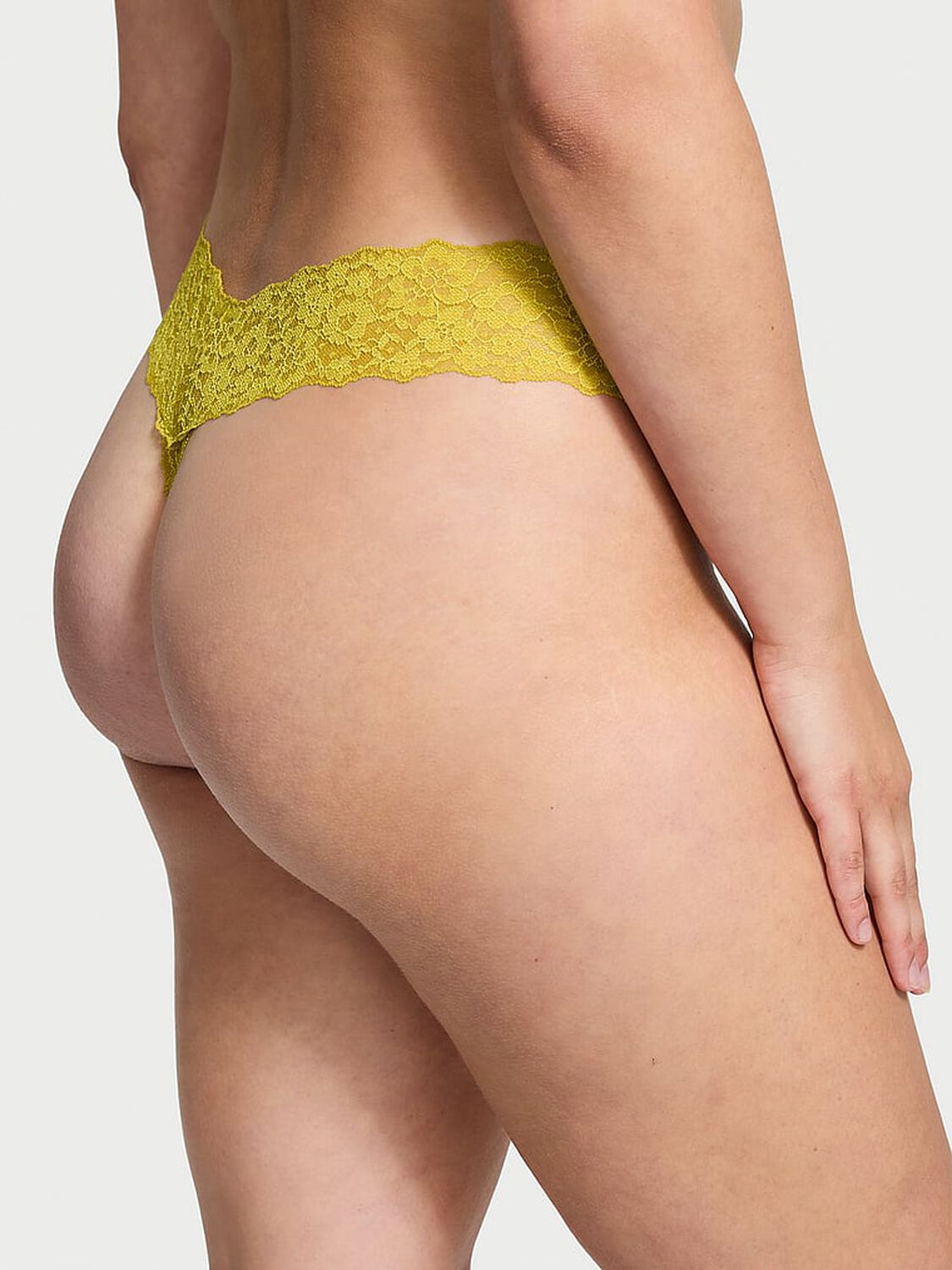 vs The Lacie Lace Thong Panty Golden Fern 2 of 3 
