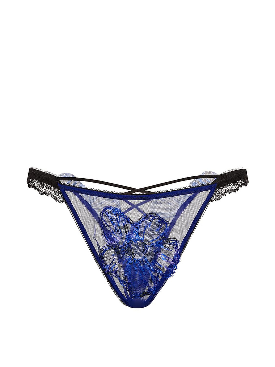 vs Very Sexy Party Floral Sequin Embroidery Brazilian Panty Blue Party Floral 3 of 3 