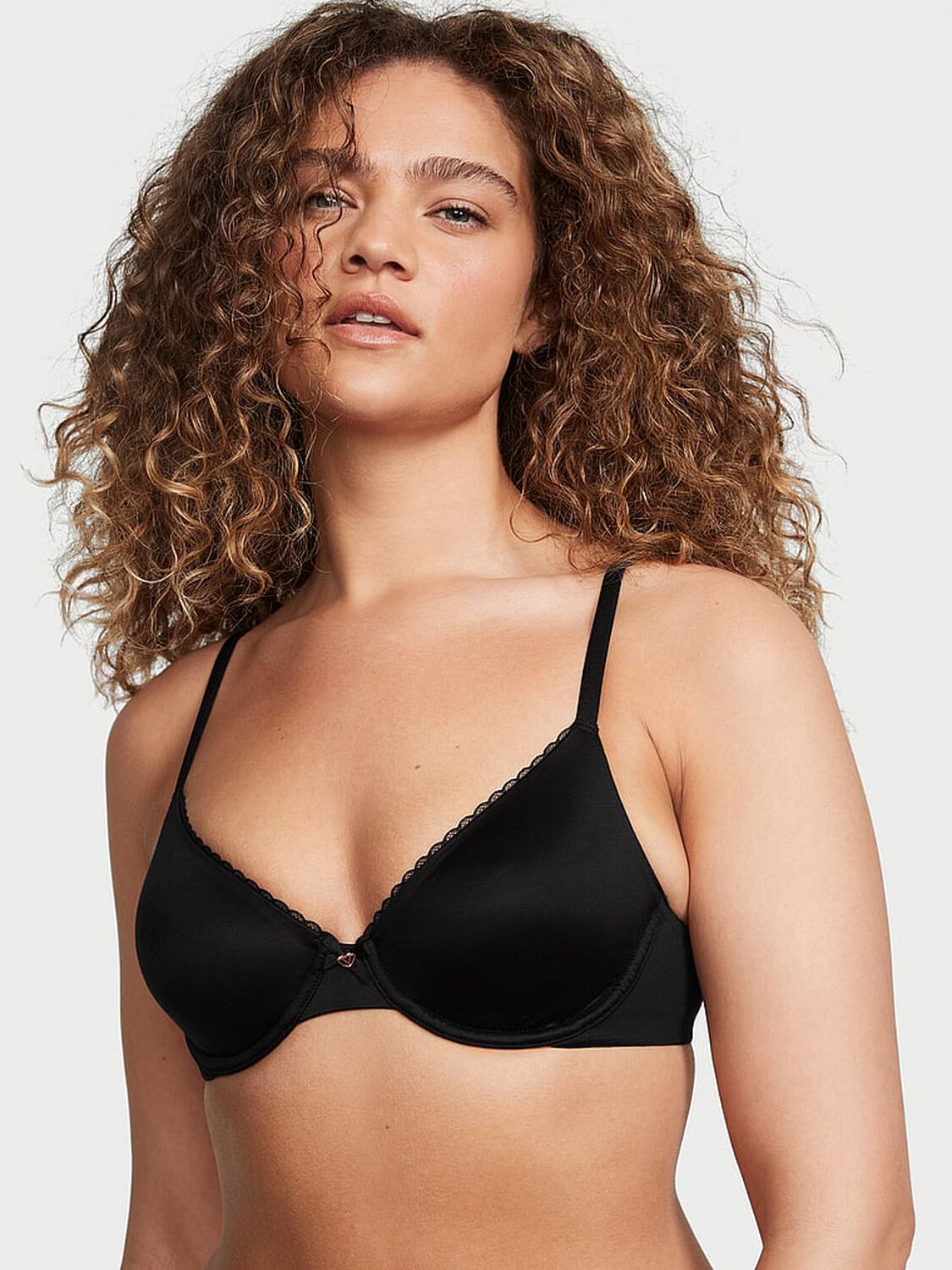 vs Body By Victoria Invisible Lift Unlined Smooth Demi Bra Black 1 of 4 