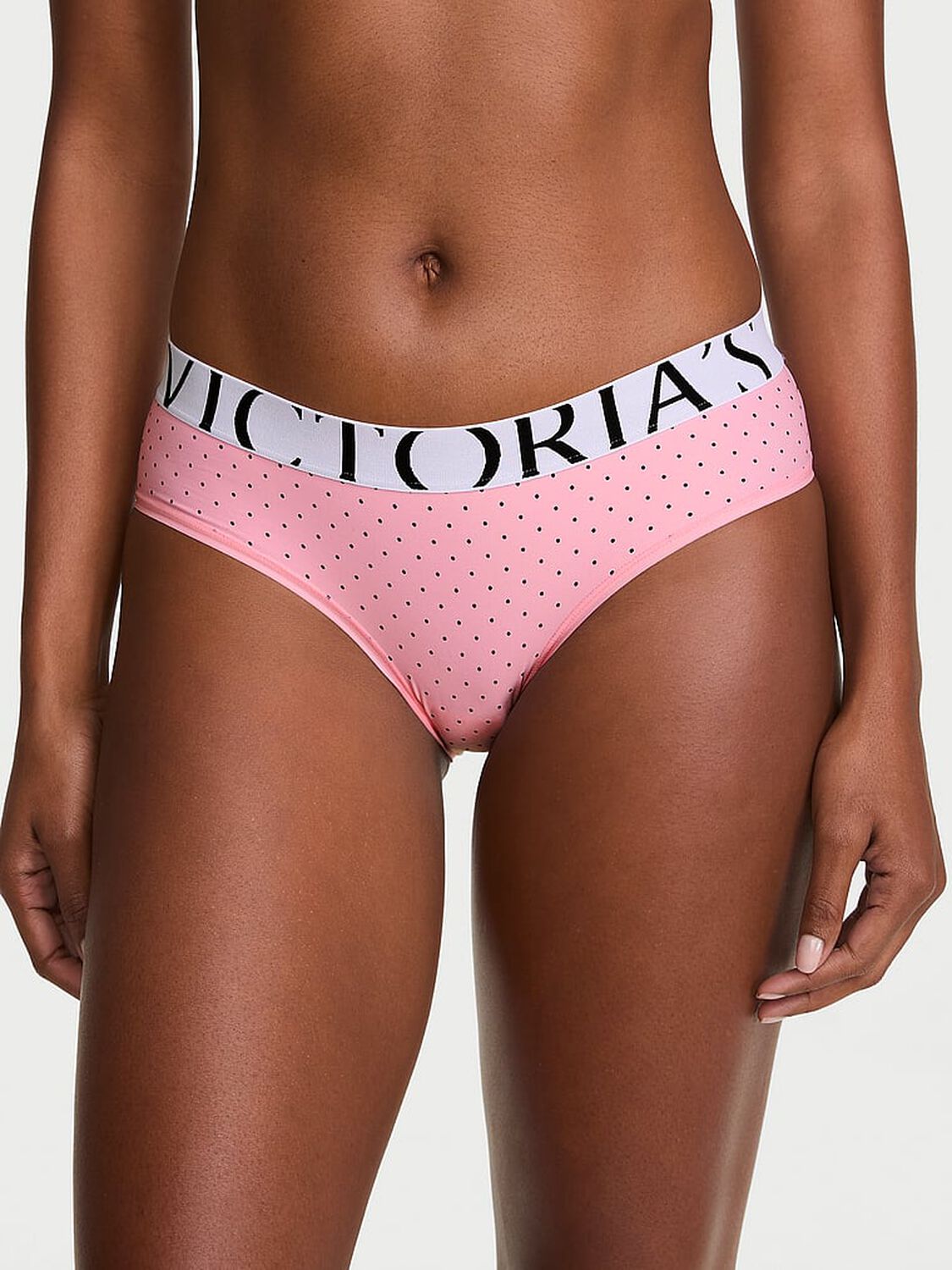 vs Cotton Cool Hiphugger Panty Victoria Pink Pin Dots 1 of 2 