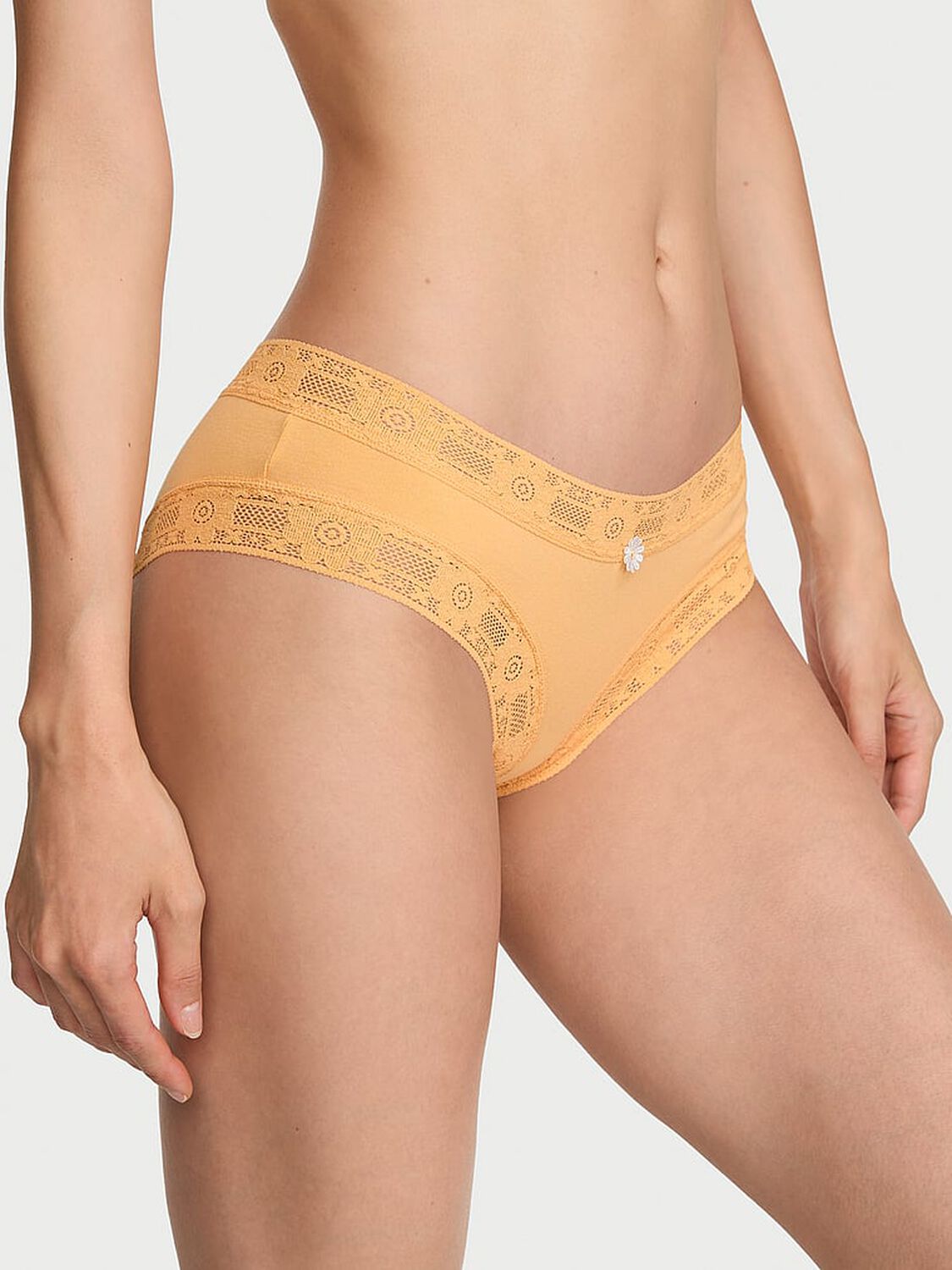 vs Lace Trim Cotton Lace-Trim Cheeky Panty Honeycomb 1 of 3 