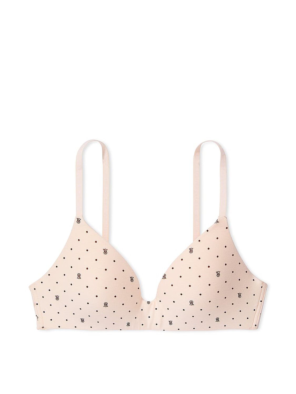 vs The T-Shirt Cotton Lightly Lined Wireless Bra Purest Pink Logo Dots 3 of 3 