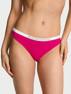 Seamless Logo Rib Thong Panty