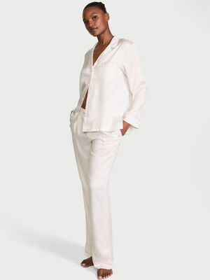 Glazed Satin Long Pajama Set