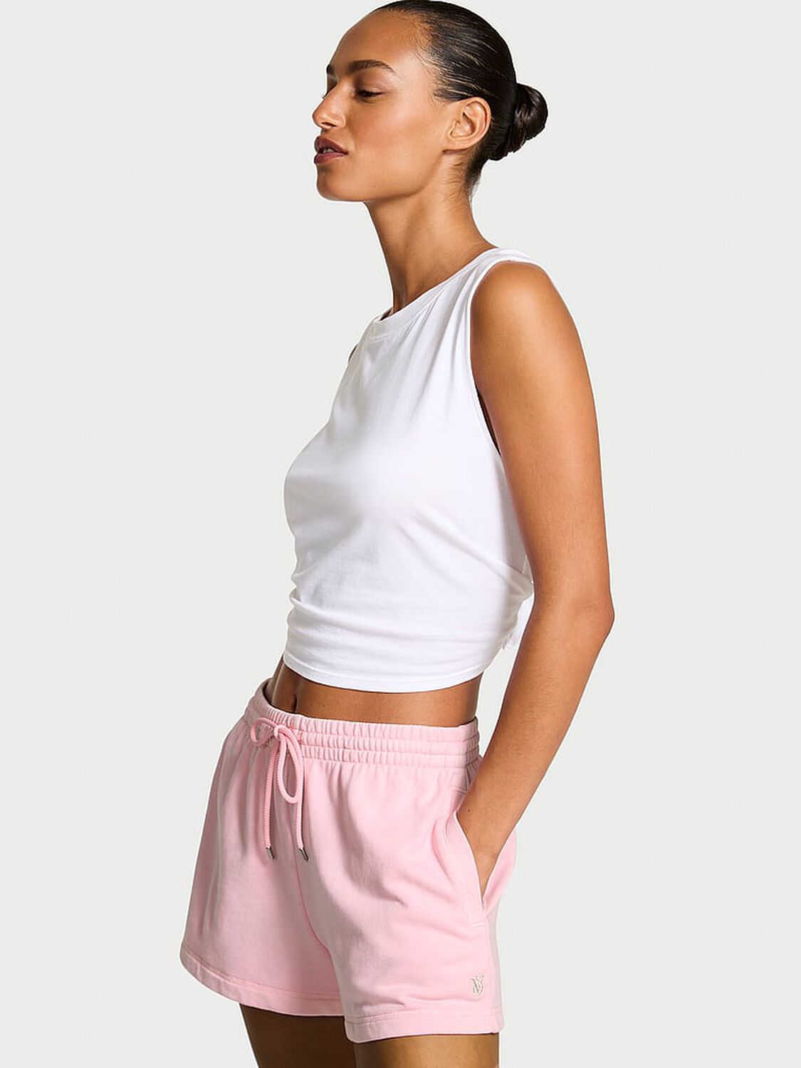 vs Angel Essentials Off-Duty Terry Lounge Shorts Pretty Blossom 1 of 2 