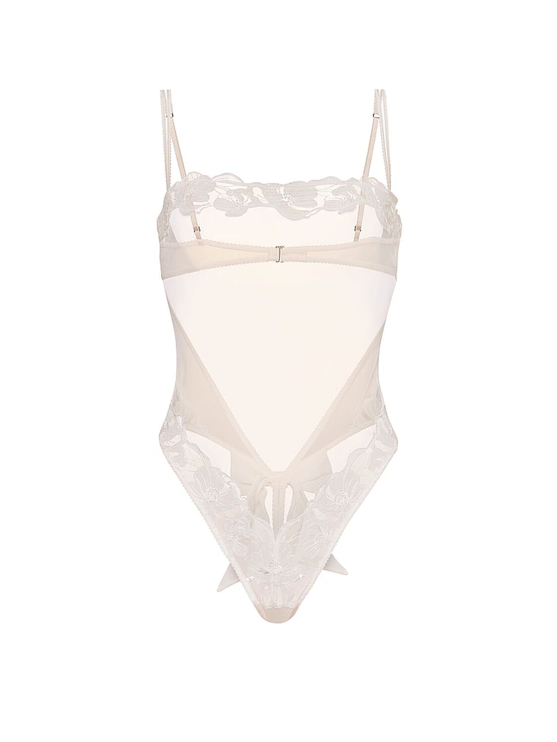 vs Dream Angels Frou Frou Embroidery Ouvert Bow-Back Teddy Frou Frou White 3 of 3 