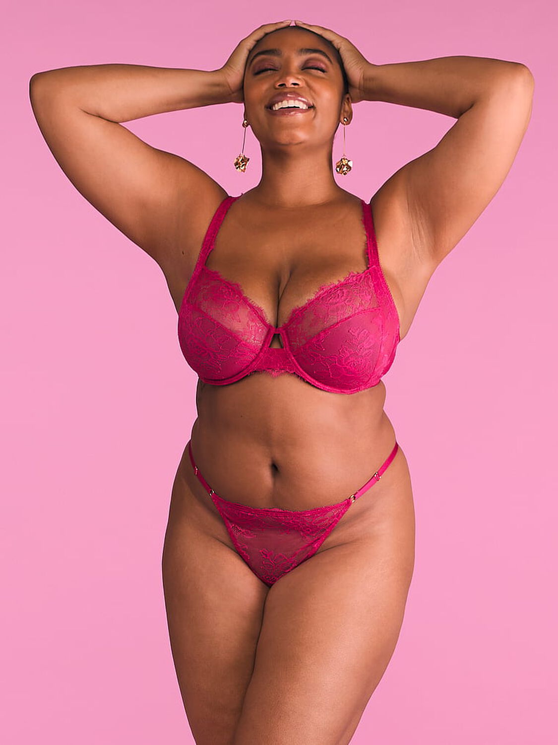 vs Very Sexy Rose Lace Adjustable V-String Panty Cherry Blossom 4 of 4 