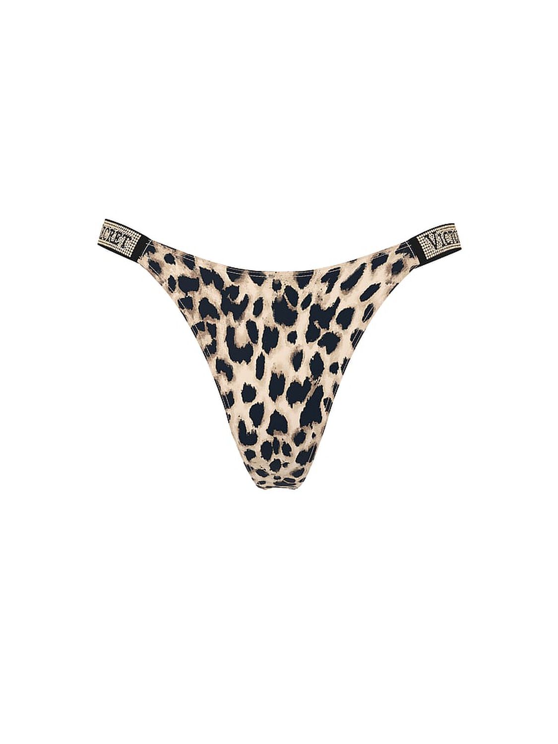 vs Very Sexy Logo Shine Strap Thong Panty Leopard 2 of 3 