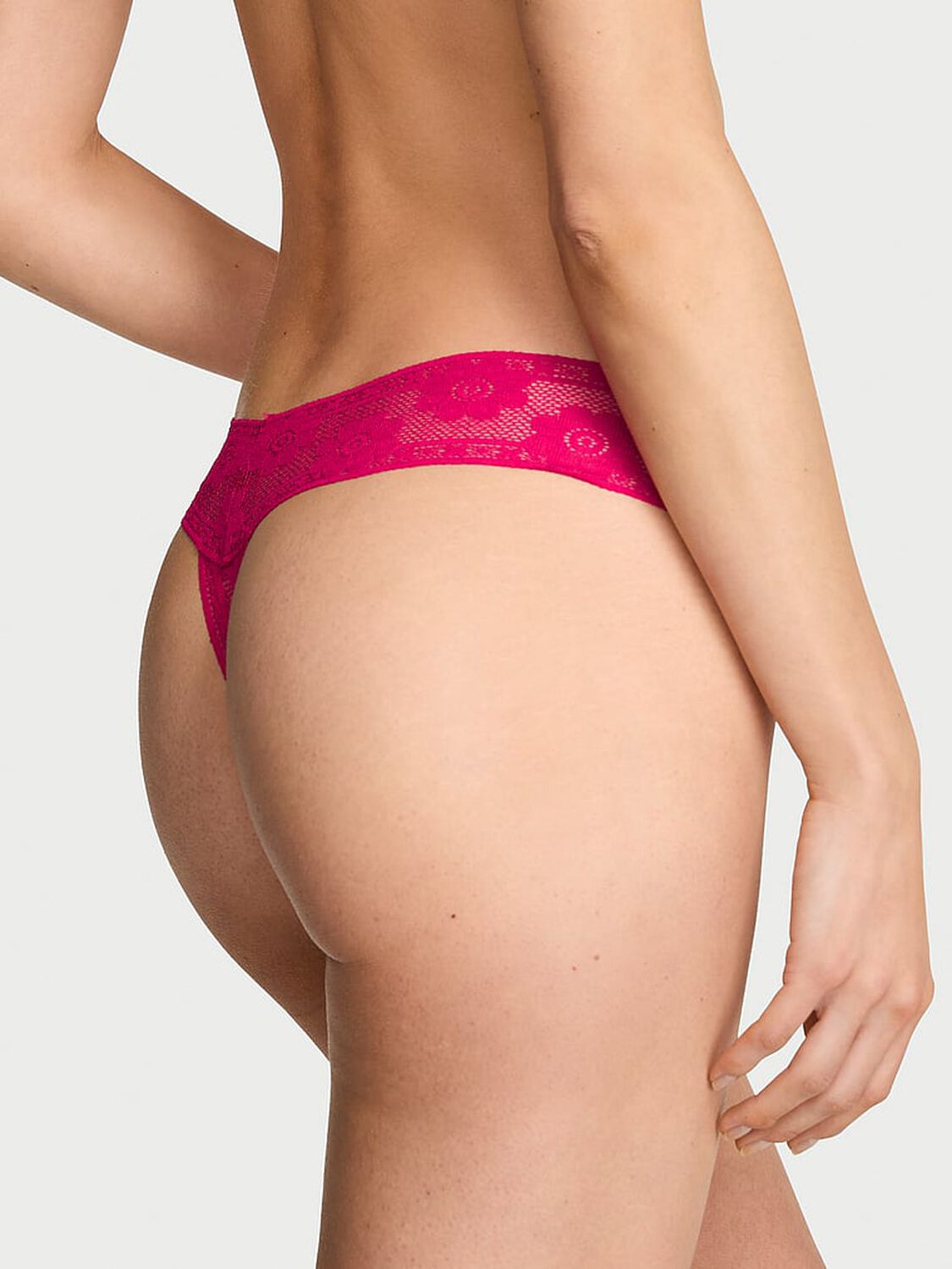 vs The Lacie Lace Thong Panty Vibrant Fuchsia 2 of 3 
